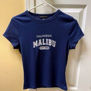 Harper & Ivy Women’s Navy & White Crop Top